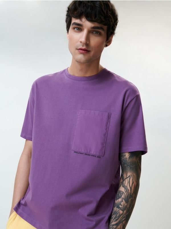 Sinsay Sinsay - Тениска с джоб - лилав