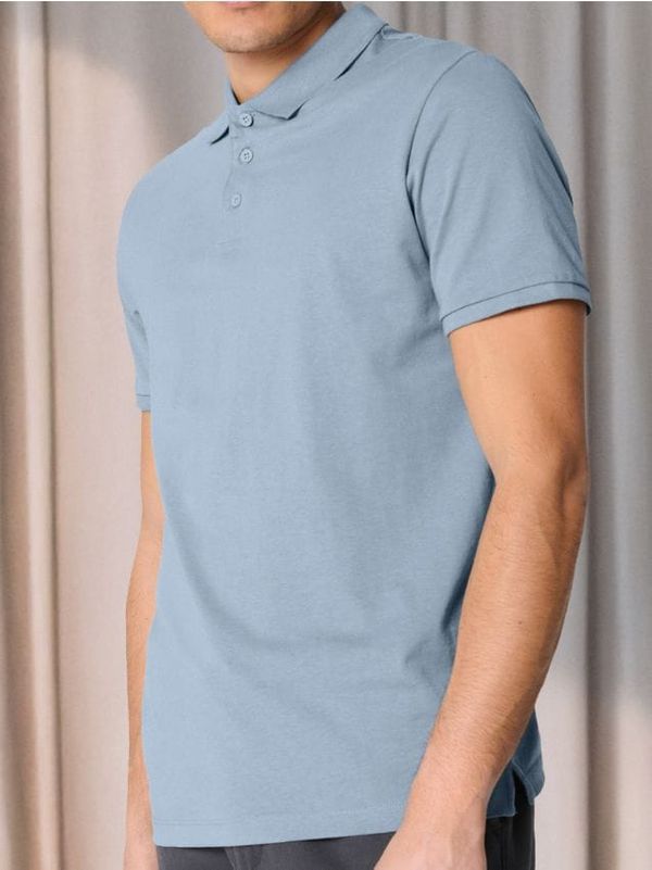 Sinsay Sinsay - Тениска с яка - бледосиньо