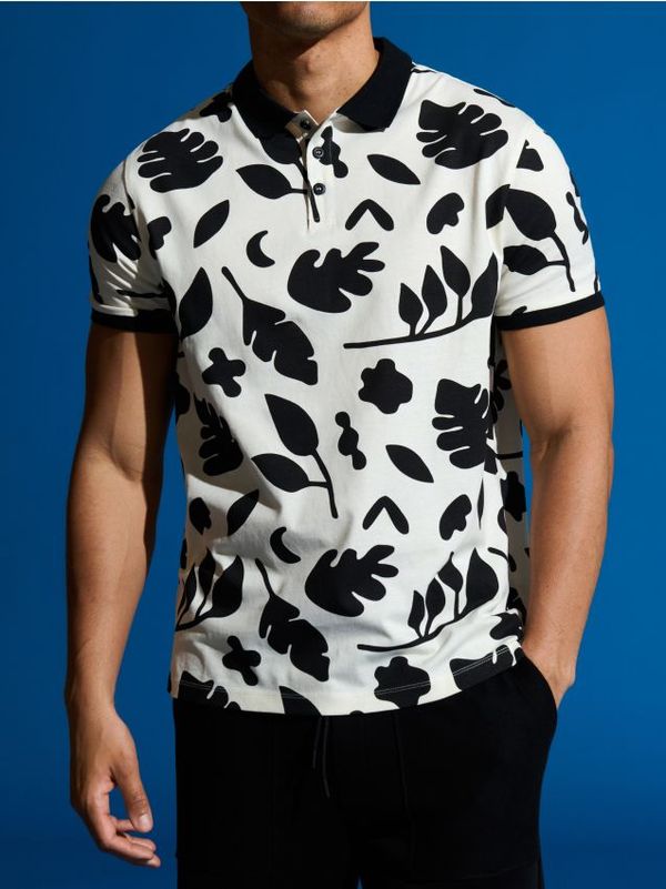 Sinsay Sinsay - Тениска с яка - кремав