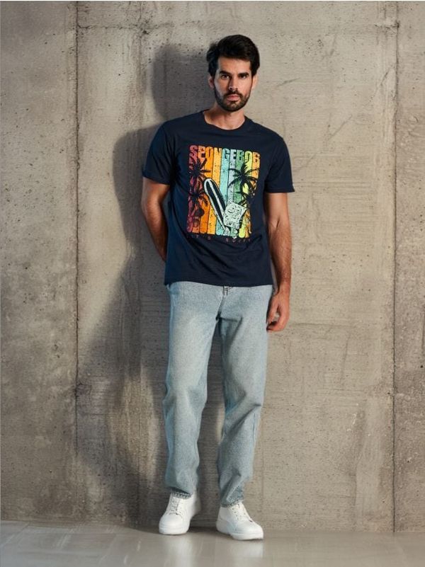 Sinsay Sinsay - Тениска SpongeBob - нави