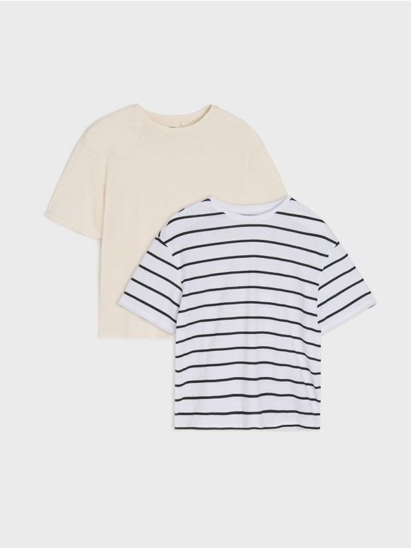 Sinsay Sinsay - Тениски, 2 броя - кремав