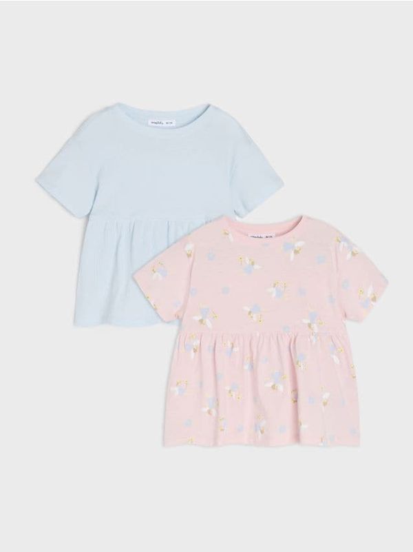 Sinsay Sinsay - Тениски, 2 броя - пастелнорозово