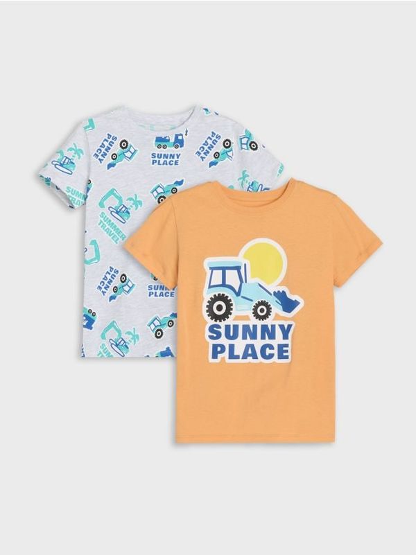Sinsay Sinsay - Тениски, 2 броя - светлооранжево