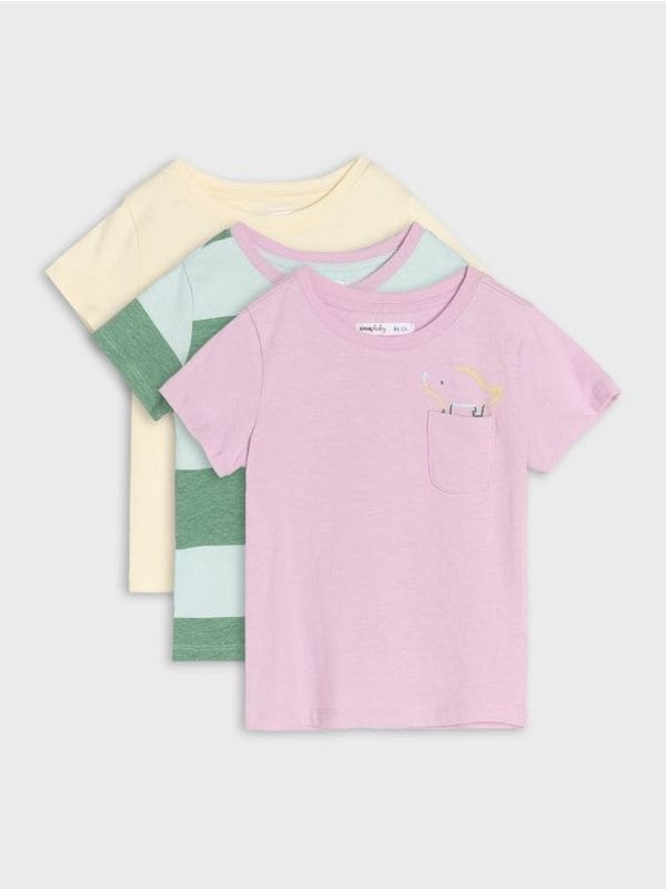 Sinsay Sinsay - Тениски, 3 броя - кремав