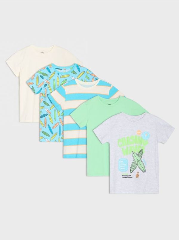 Sinsay Sinsay - Тениски, 5 броя - светложълто