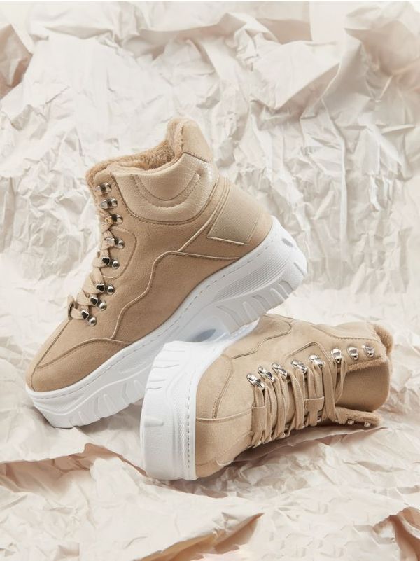 Sinsay Sinsay - Високи сникърси - телесен цвят