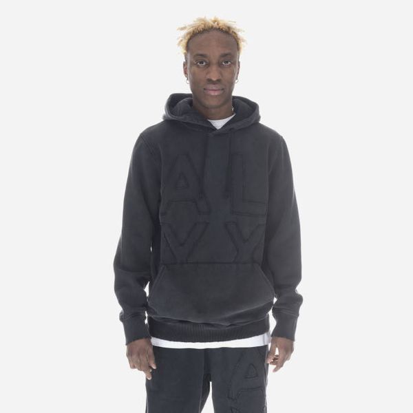 1017 ALYX 9SM 1017 Суичър с качулка ALYX 9SM с текстурирано лого AAUSW0174FA01 BLK0001