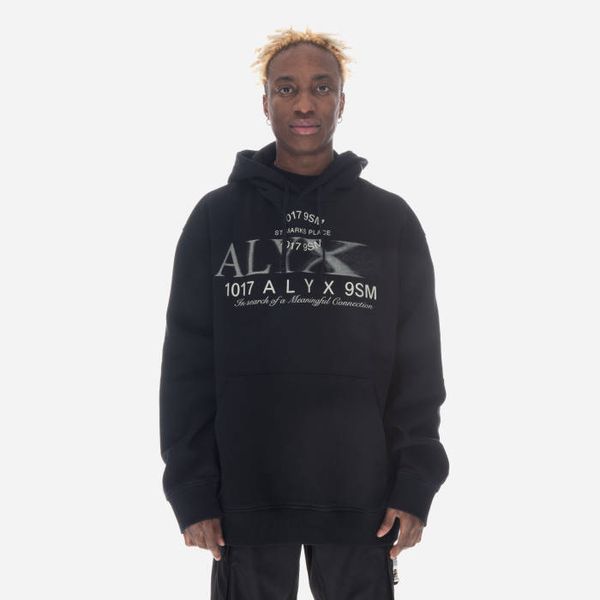 1017 ALYX 9SM 1017 Суичър с качулка с щамповано лого ALYX 9SM AAUSW0175FA02 BLK0001