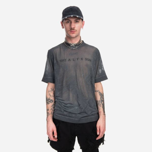 1017 ALYX 9SM Мъжка тениска 1017 ALYX 9SM полупрозрачна графична тениска S/S AAUTS0392FA02 BLK0001
