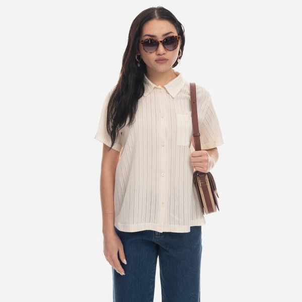 A.P.C. Дамска риза APC Chemisette Marine COGDD-F12557 WHITE