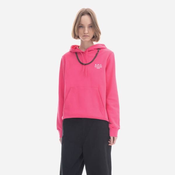 A.P.C. Дамски hoody A. P. C. Hoodie Manuela COEZD-F27760 BRIGHT PINK