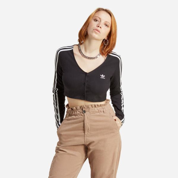 adidas Originals adidas Originals Adicolor Classics 3-Stripes Button Long Sleeve Tee IC5473