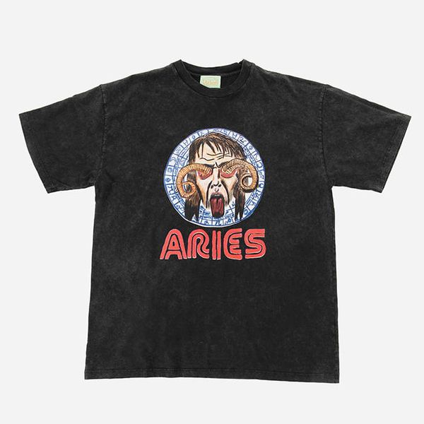 Aries Aries Astrology For Aliens SS Tee AR60005 ACID WASH