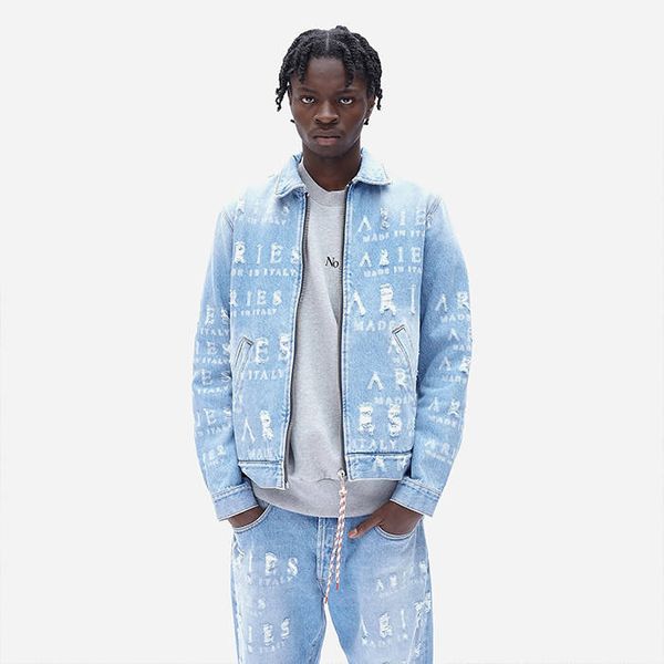 Aries Aries Destroyed Jean Jacket AR70001 BLUE