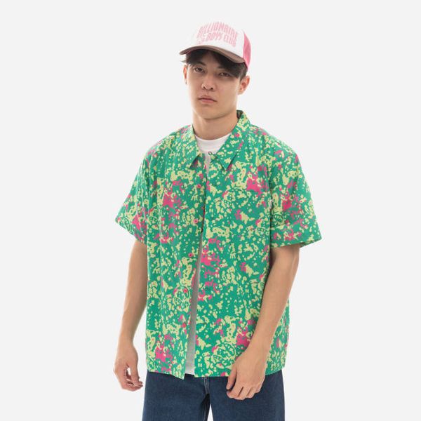 Billionaire Boys Club Billionaire Boys Club Jungle Camo Camp Collar Shirt B22319 GREEN
