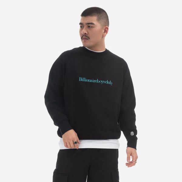 Billionaire Boys Club Мъжки суичър Billionaire Boys Club Serif Logo Crewneck B23102 ЧЕРЕН
