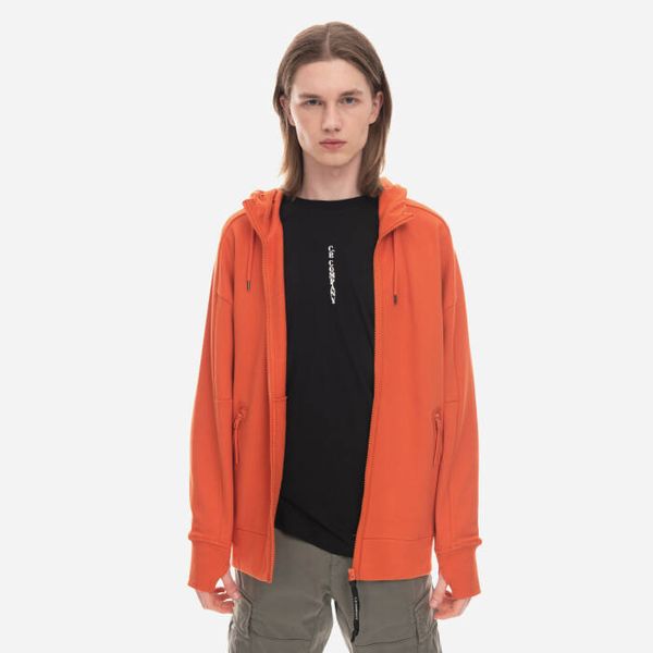 C.P. Company Мъжки суитшърт C.P. Company Диагонално повдигнат флис с качулка 14CMSS082A005086W439