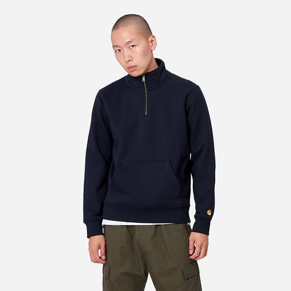 Carhartt WIP Carhartt WIP Chase Neck Zip Sweat I027038 DARK NAVY/GOLD