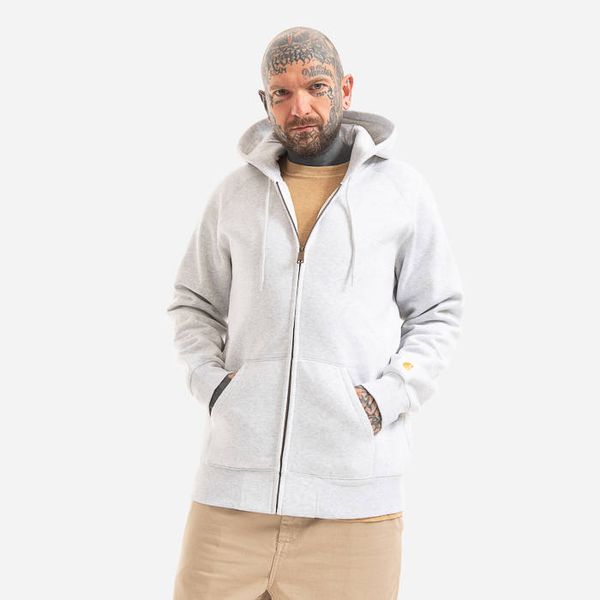 Carhartt WIP Carhartt WIP Hooded Chase Jacket I026385 ASH HEATHER/GOLD