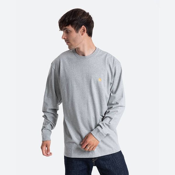 Carhartt WIP Carhartt WIP Longsleeve Chase T-Shirt I026392 GREY HEATHER/GOLD