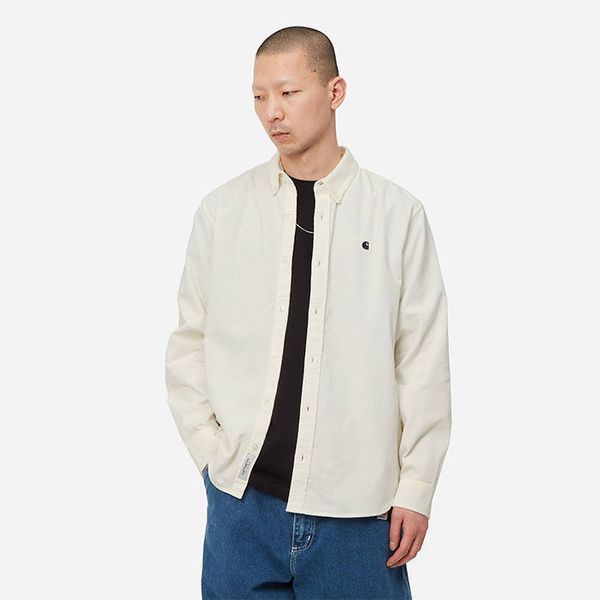 Carhartt WIP Carhartt WIP longsleeve Madison Fine Cord Shirt I030580 WAX/BLACK