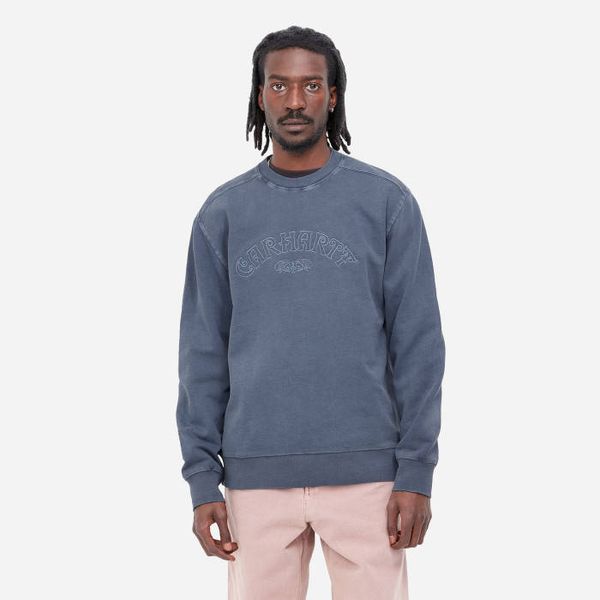 Carhartt WIP Carhartt WIP Verse Script Sweat I030640 STORM BLUE