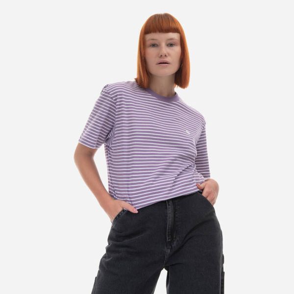Carhartt WIP Carhartt WIP W' S/S Coleen T-Shirt I031627 COLEEN STRIPE, VIOLANDA/WHITE