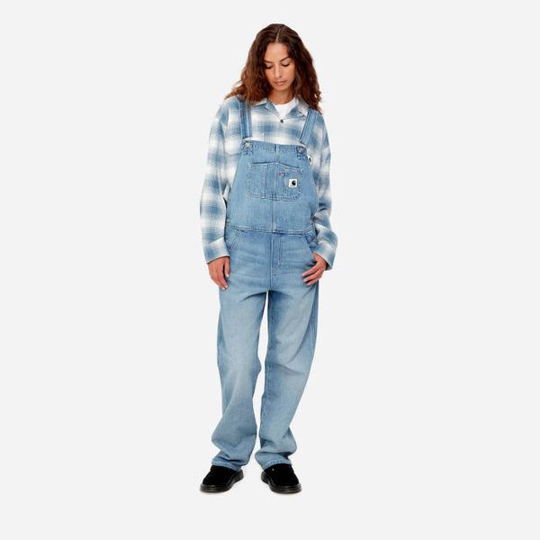 Carhartt WIP Дамски гащеризон Carhartt WIP Прав гащеризон W' Bib I031250 BLUE LIGHT STONE WASHED