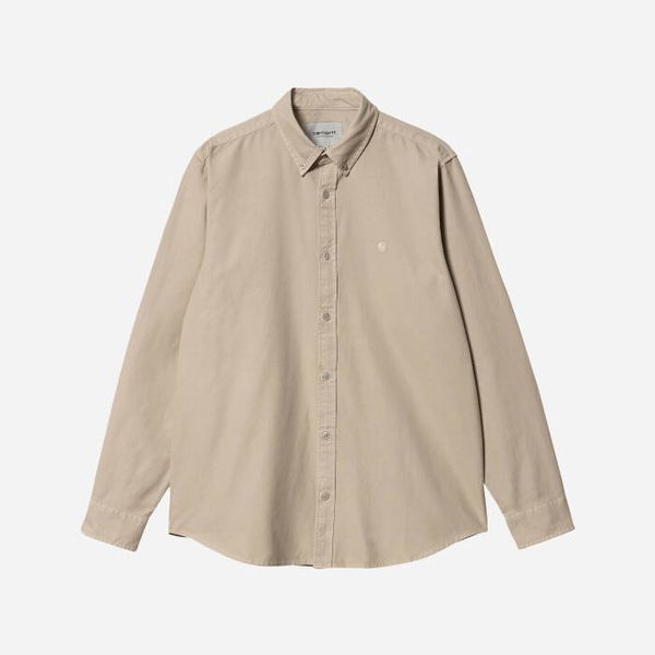 Carhartt WIP Мъжка риза Carhartt WIP Болтън риза с дълъг ръкав I030238 WALL
