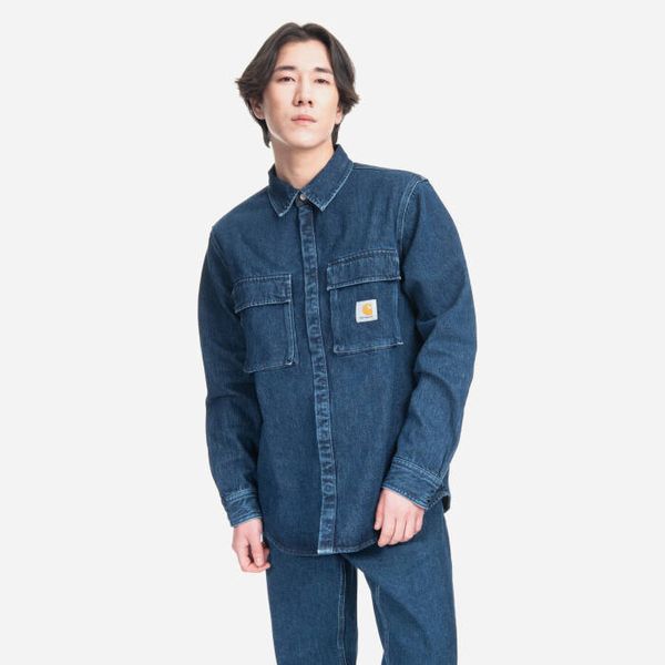 Carhartt WIP Мъжка риза Carhartt WIP Monterey Shirt Jacket I031916 BLUE STONE
