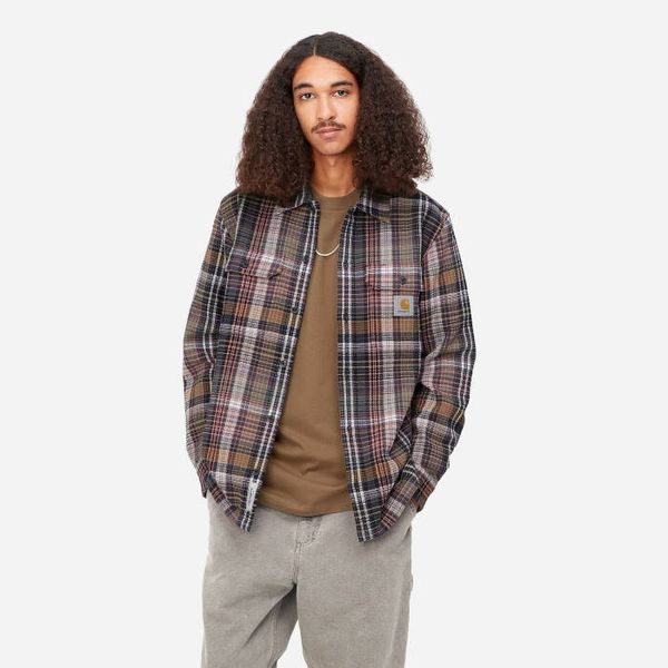Carhartt WIP Мъжка риза Carhartt WIP Риза с дълъг ръкав Valmon Shirt I031460 VALMON CHECK/HAMILTON BROWN