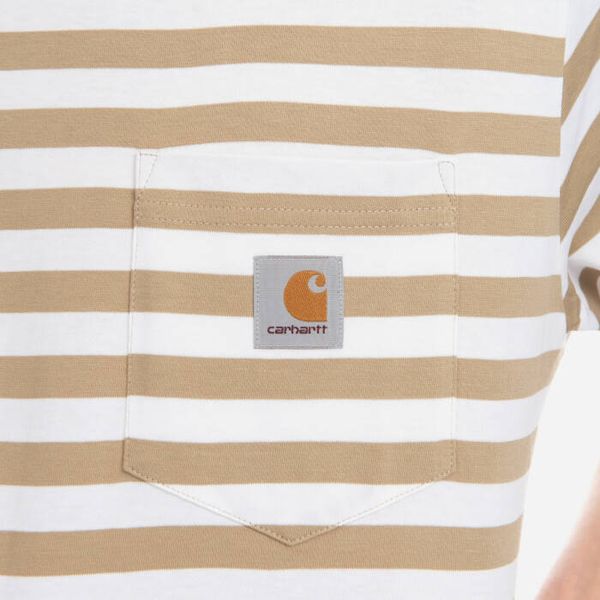 Carhartt WIP Мъжка тениска Carhartt WIP S/S Scotty Pocket T-Shirt I027732 AMMONITE/WHITE