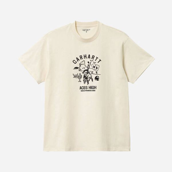 Carhartt WIP Мъжка тениска Carhartt WIP S/S сувенирна тениска Valley I031778 ЕСТЕСТВЕНО/ЧЕРНО