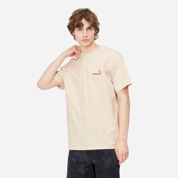 Carhartt WIP Мъжка тениска Carhartt WIP S/S тениска American Script I029956 NATURAL