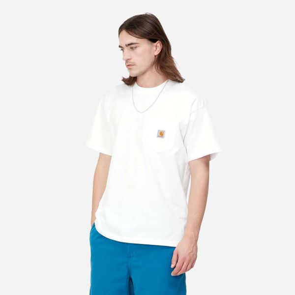 Carhartt WIP Мъжка тениска Carhartt WIP S/S Тениска с джоб Tamas I031727 Бяла