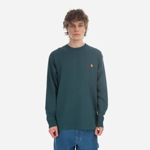 Carhartt WIP Мъжка тениска Carhartt WIP Тениска с дълъг ръкав American Script I029955 BOTANIC