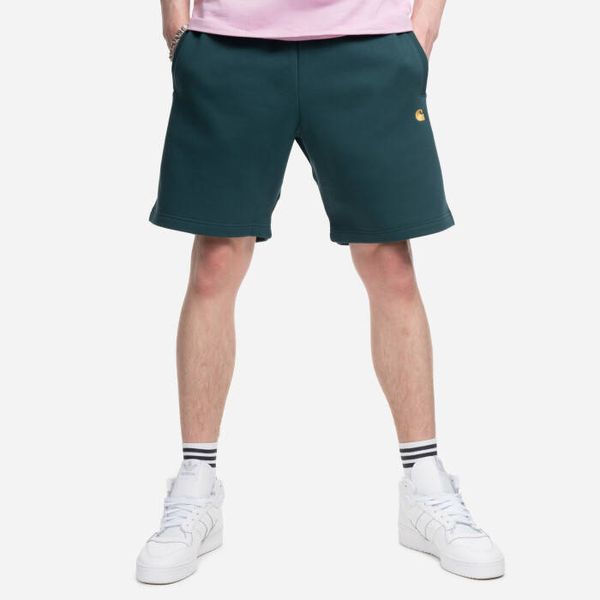 Carhartt WIP Мъжки къси панталони Carhartt WIP Chase Sweat Short I028950 BOTANIC/GOLD