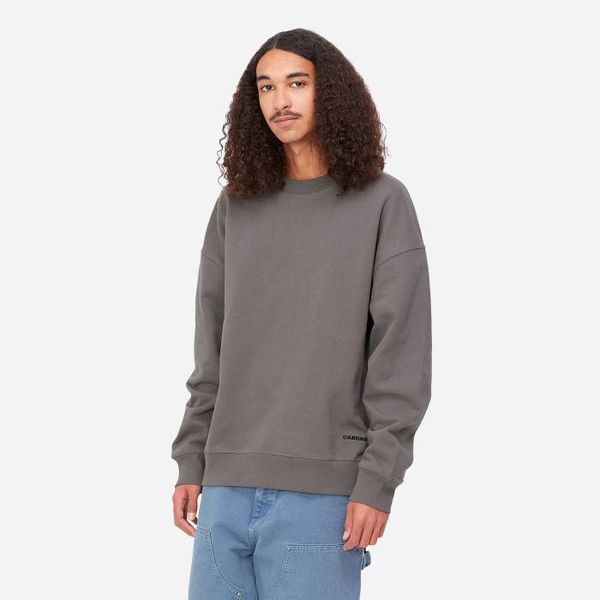 Carhartt WIP Мъжки суичър Carhartt WIP Link Script Sweat I031374 RHINO/BLACK