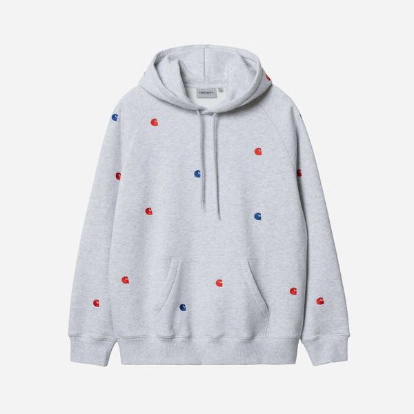 Carhartt WIP Мъжки суичър Carhartt WIP Потник Seek с качулка I031689 ASH HEATHER