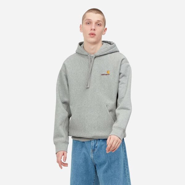 Carhartt WIP Мъжки суичър Carhartt WIP Суичър с качулка American Script I028279 GREY HEATHER