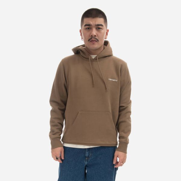Carhartt WIP Мъжки суичър Carhartt WIP Суичър с качулка и бродерия на надпис I031243 BUFFALO/БЯЛ