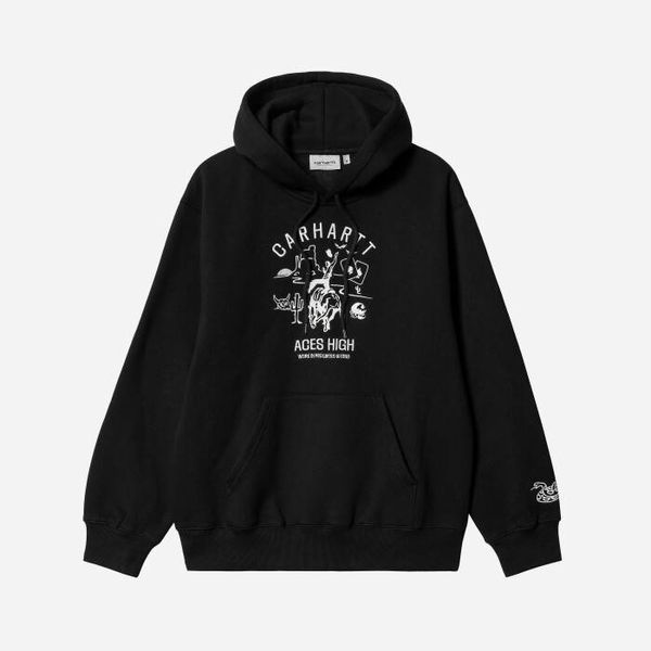 Carhartt WIP Мъжки суичър Carhartt WIP Сувенир с качулка Valley Sweat I031819 ЧЕРЕН/ВОСЪК