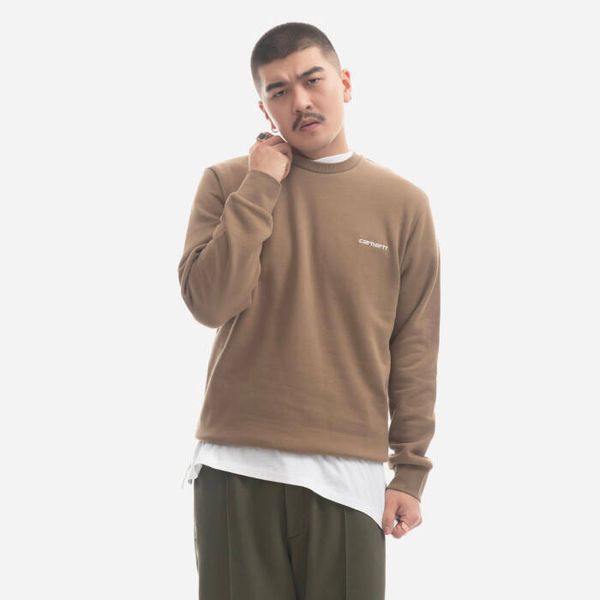 Carhartt WIP Мъжки суичър Carhartt WIP Sweatshirt Embroidery Sweet I031242 BUFFALO/WHITE