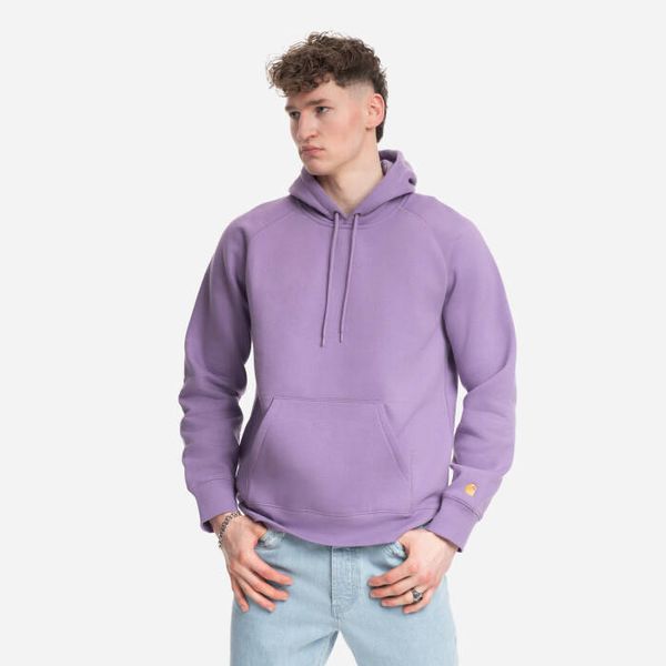 Carhartt WIP Мъжки суитшърт Carhartt WIP Chase Sweat с качулка I026384 VIOLANDA/GOLD