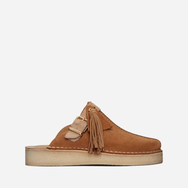 Clarks Originals Дамски чехли Clarks Originals Trek Mule Light Tan Combi 26169975