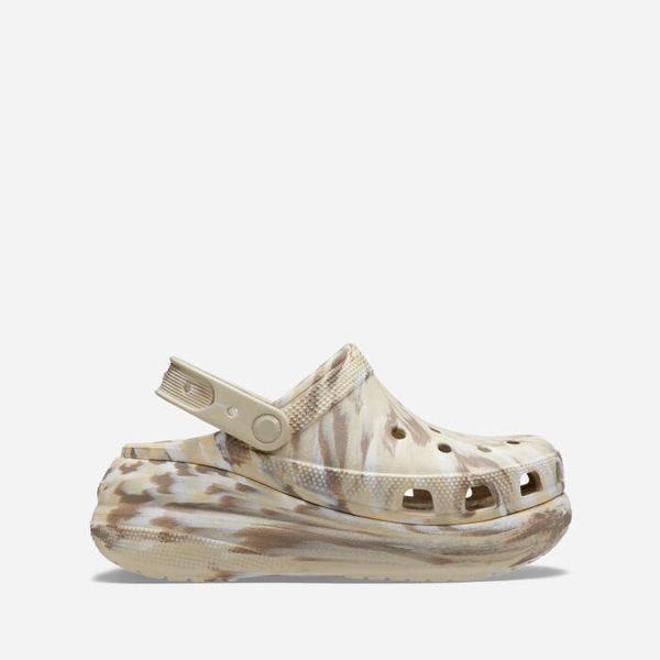 Crocs Дамски чехли Crocs Classic Crush Marbled Clog 208265 BONE/MULTI