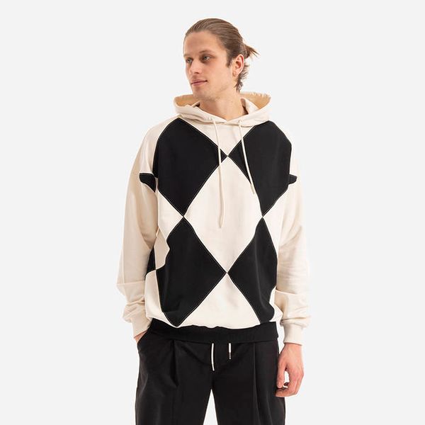 Drôle de Monsieur Drôle de Monsieur Le Hoodie Argyle HO103 BLACK