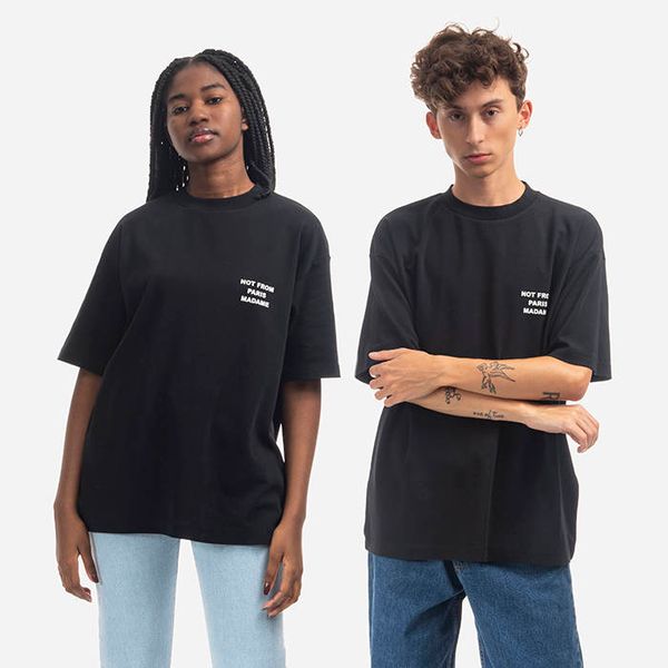 Drôle de Monsieur Drôle de Monsieur Le T-shirt Slogan TS010 BLACK