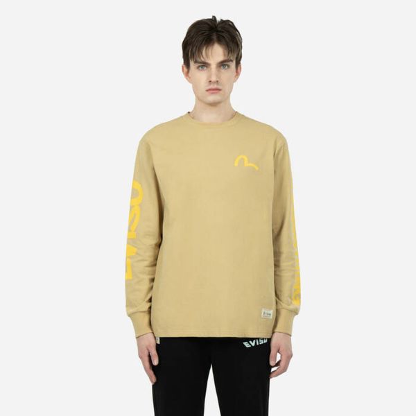 EVISU Evisu Graffiti Wording Printed Longsleeve Tee 2ESHTM3TL523FFCT OFF WHITE