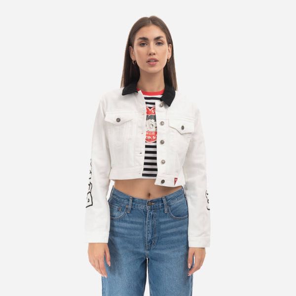 GUESS Originals GUESS Originals Go Betty Boop Crop Denim Jacket W2BXN3D4SB0 GOEW